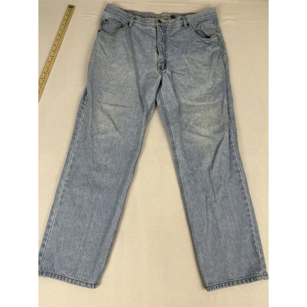 Vintage Bugle Boy Jeans Mens 38x30 Light Wash 750 Straight Leg Y2K Blue Denim